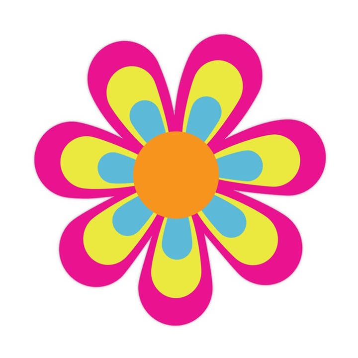 Mini sticker rétro Mod Flower Pink Pop des années 1960 20 ct pour la vente par RetroPlanet