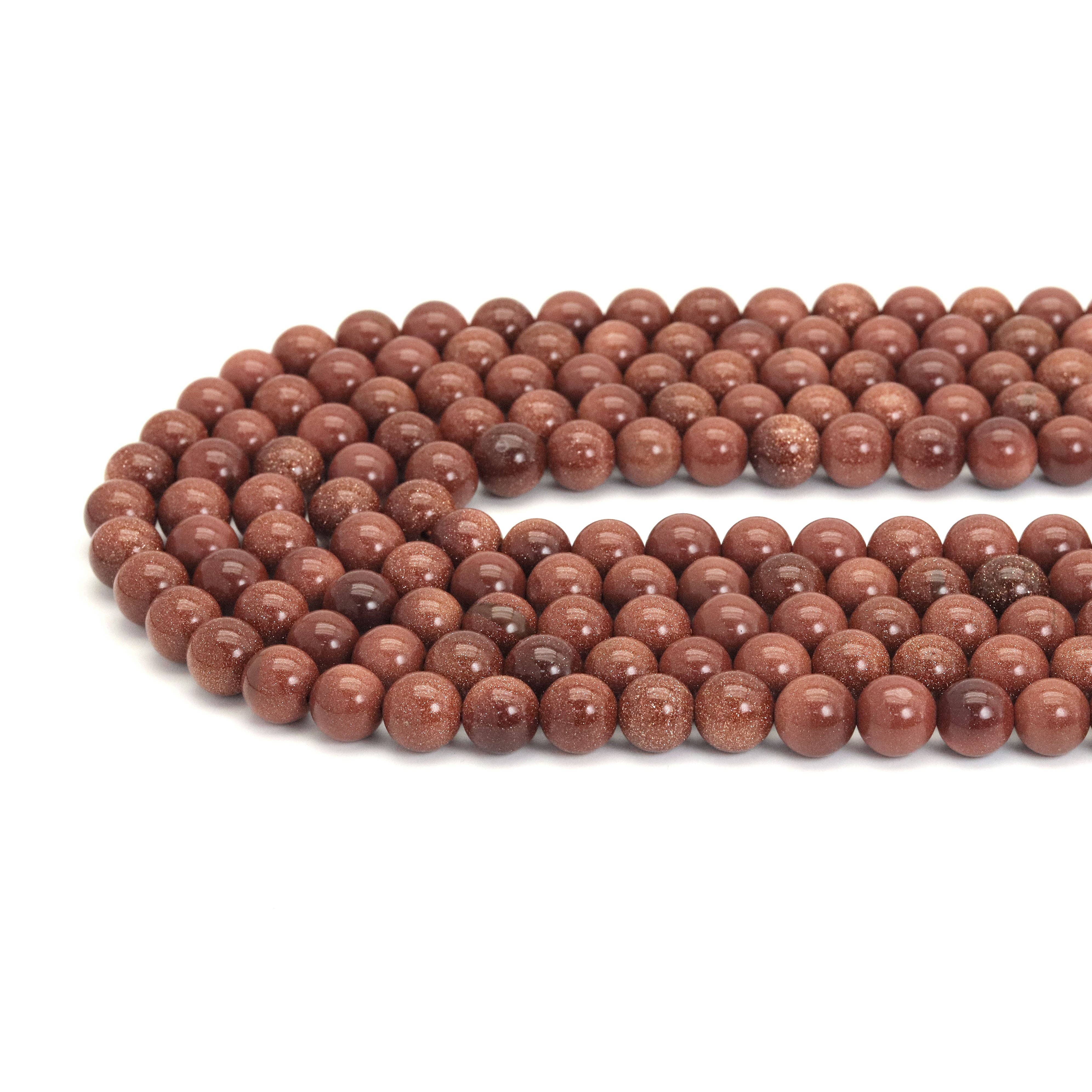 BestBeads&Beyond - Vente Perle - Perles rondes lisses Goldstone, Sku #U19771