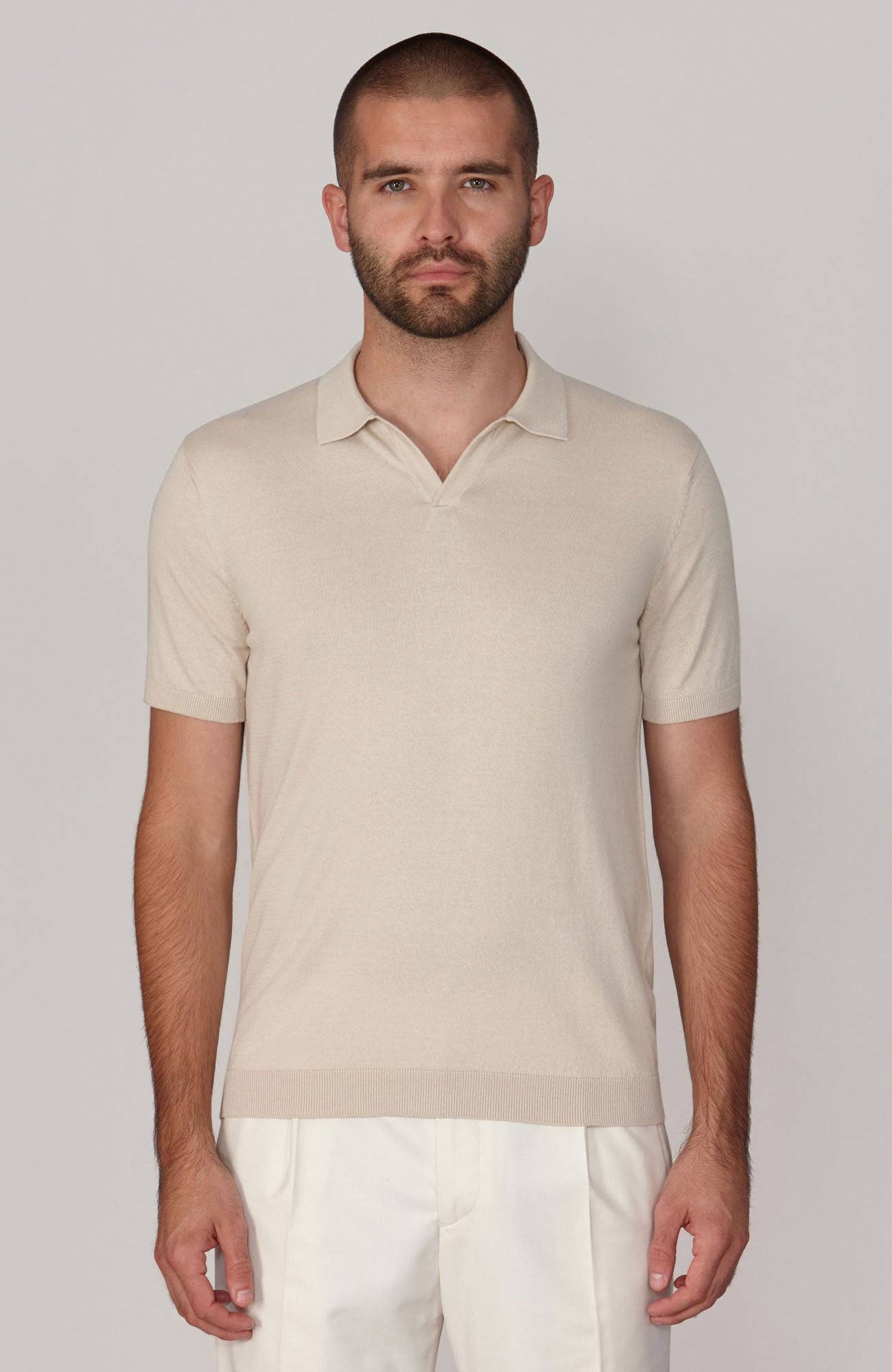 Paul James Knitwear - Wholesale Polo - Heren - Heren Ultra Fijne Katoenen Poloshirt Zonder Knopen17