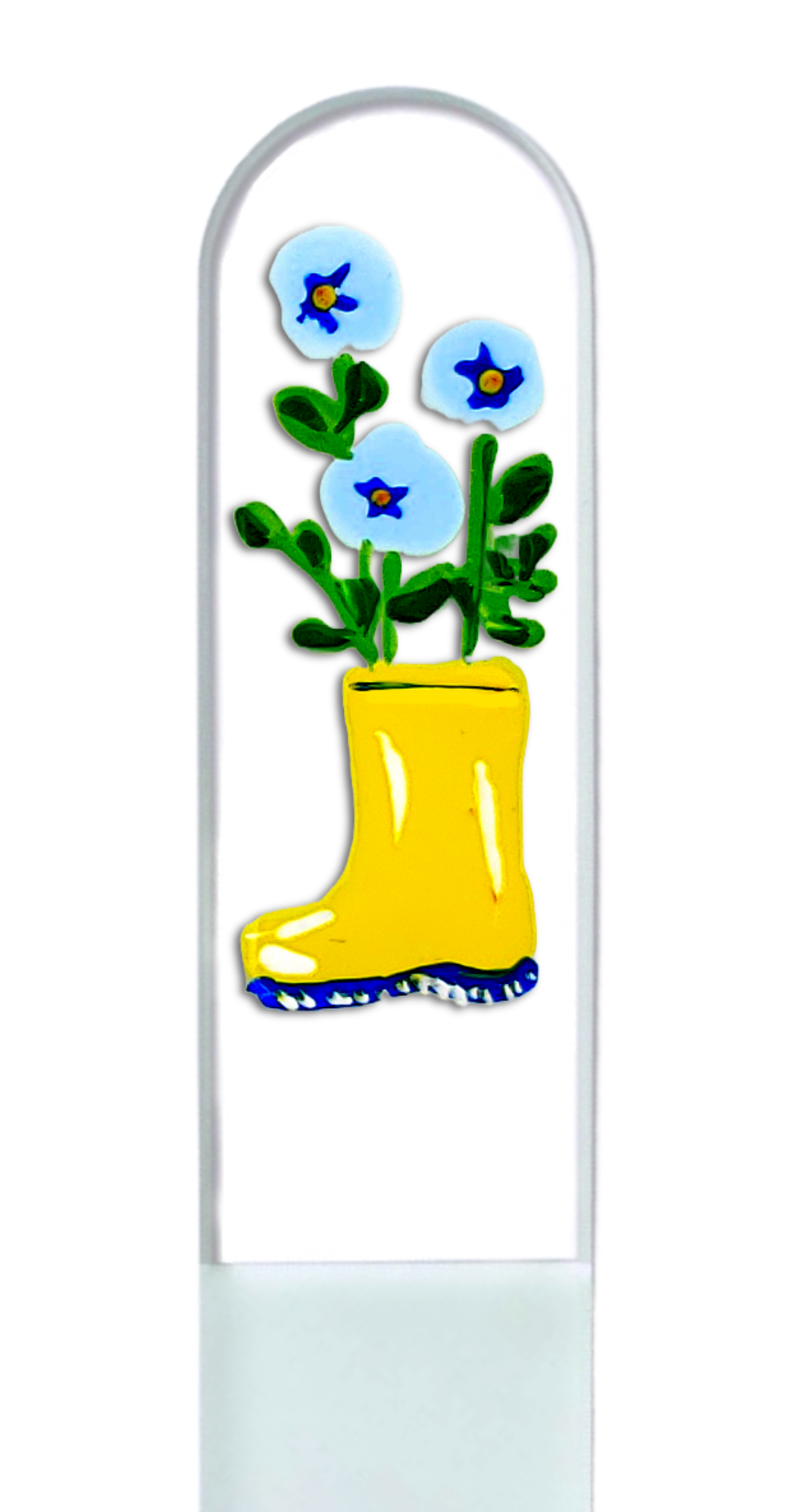 Classy Nail Files - Wholesale Nail File - Rainy Days Boot Flower Pansy Hand Painted Crystal Nail File0