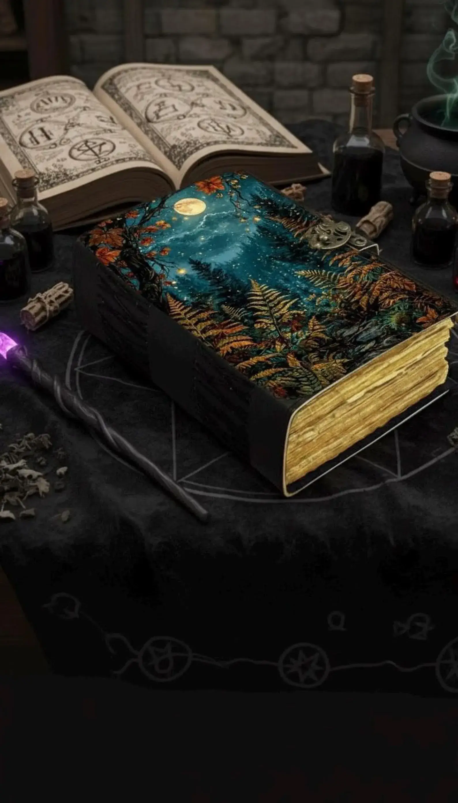 MNM HANDICRAFTS – Großhandel Tagebuch – Grimoire Vintage Lederjournal Mondphase Handgefertigtes Journal2