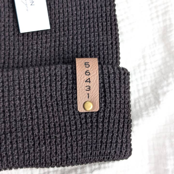 Simply Born Designs - Wholesale Beanie - Unisex - Zip Code Waffle Knit Winter Beanie, Town Hat, City Hat 1