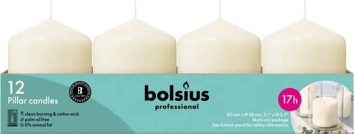 BOLSIUS - Wholesale Pillar Candle - 2.25 X 3" Bulk Pillar Candles Unscented Decor Pillar- Ivory4