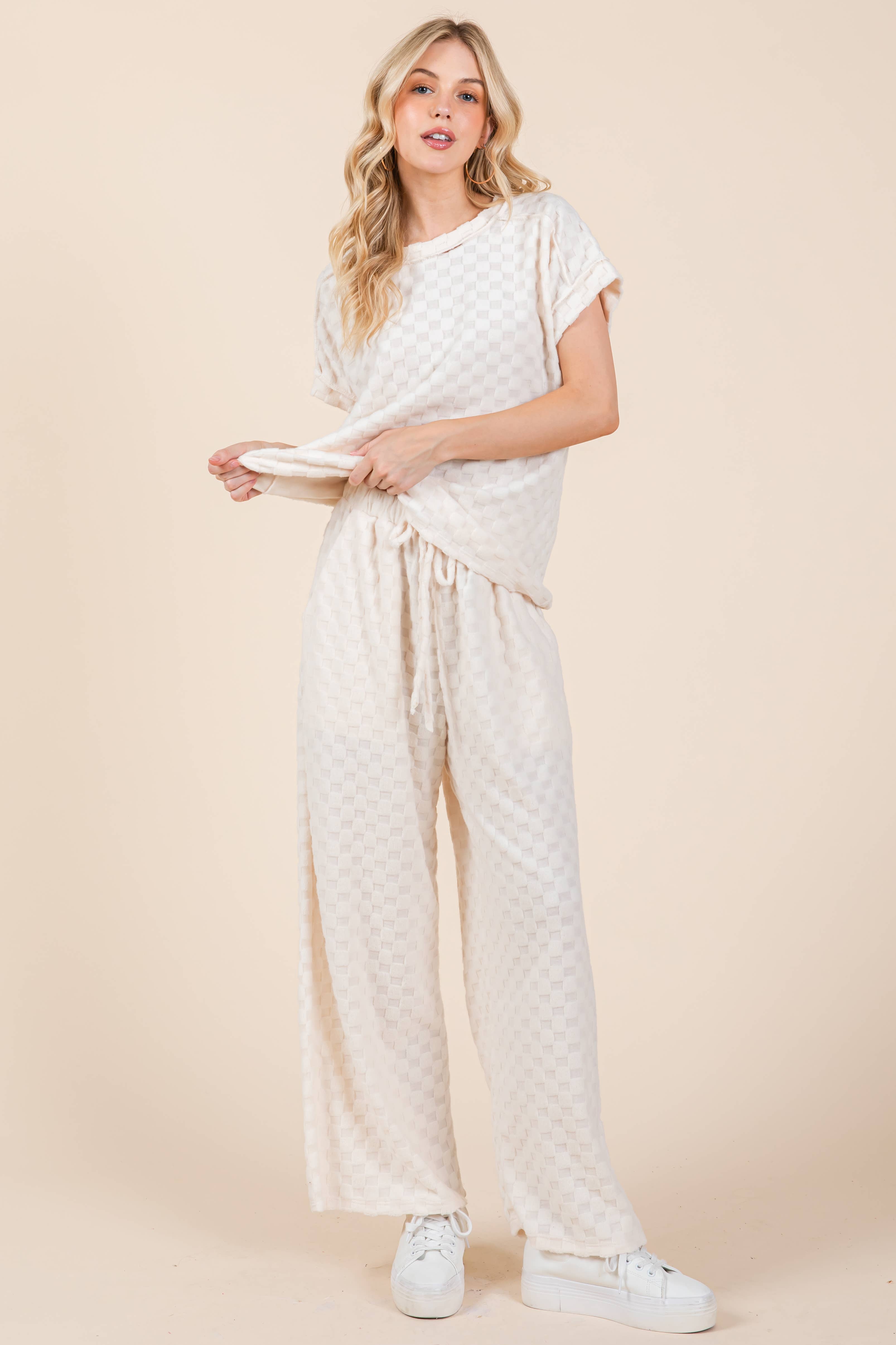 BOMBOM - Vente Pantalon – femme - PANTALON À CARREAUX DUVETEUX PA110512