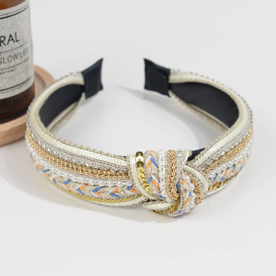 TheDivaSoap - Wholesale Fashion Headband - Women's - Ethnic Rhinestone Knotted Headband0