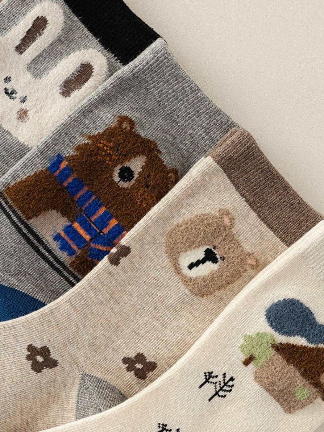 Funkyrel® Atzbranding Limited - Wholesale Socks - Women's - Rufia - Cute Winter Socks with Cartoon Animal Patterns6