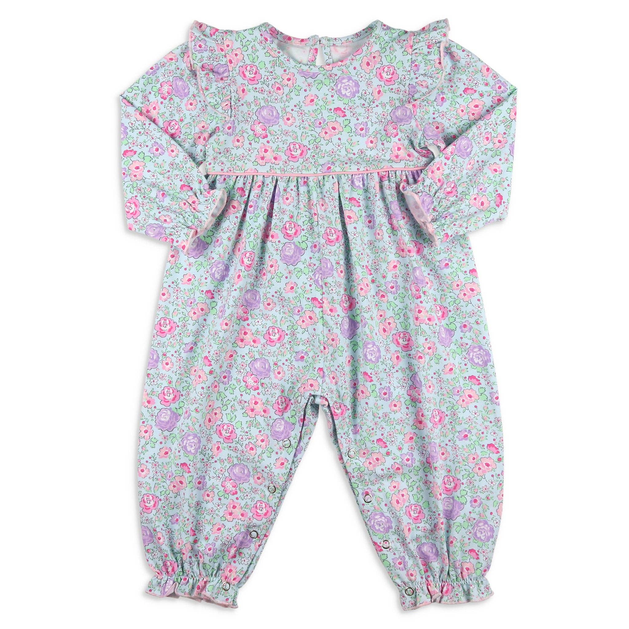 Shrimp and Grits Kids - Wholesale Jumpsuit - Baby - Girls Bubble - Posy Petals0
