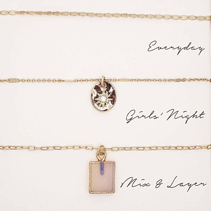 NAT 3PC Assorted Layering Pendant Necklace Gift Set for wholesale on Faire