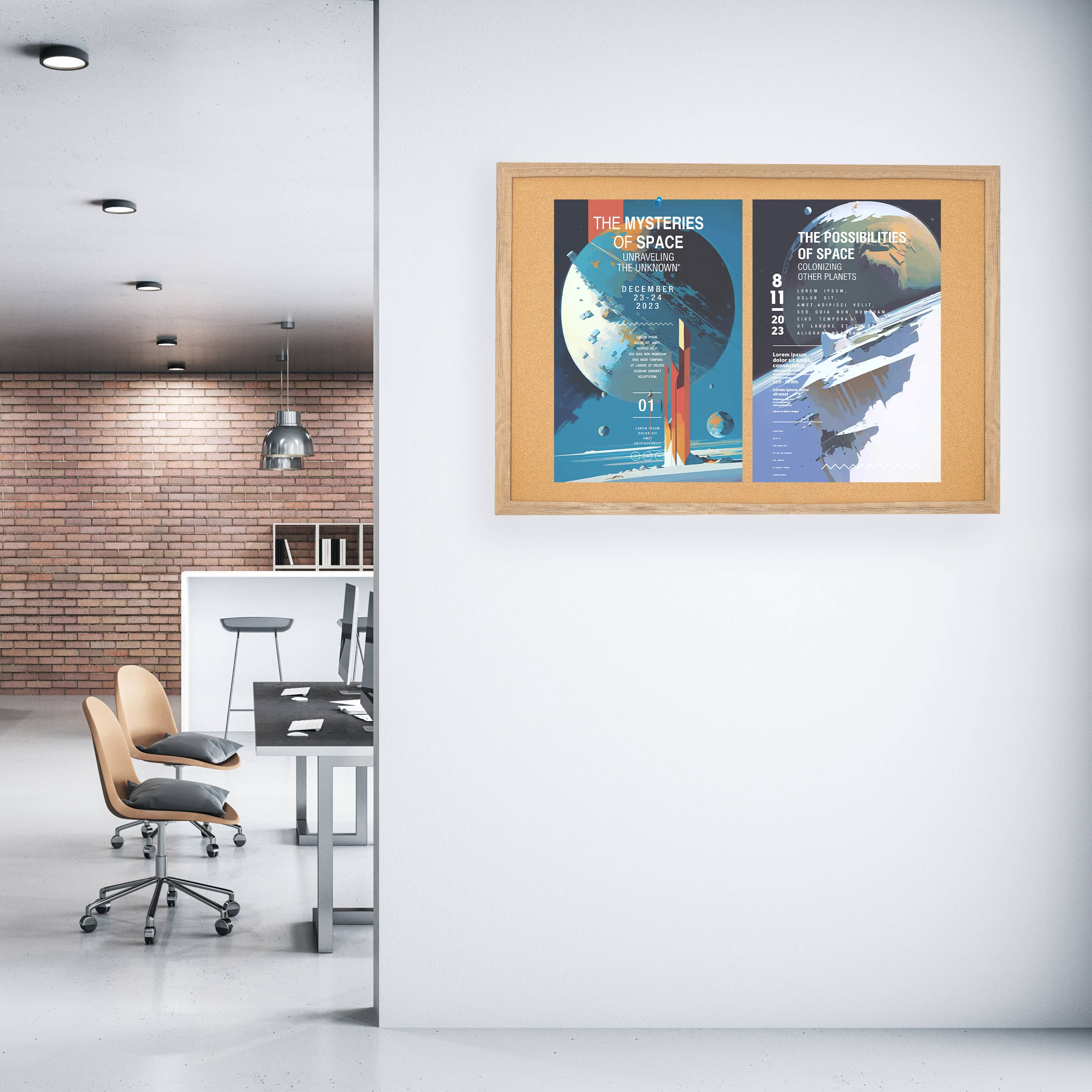 Sunnydaze Decor - Vente Tableaux d'affichage - Tableau d'affichage en liège avec cadre en MDF et 6 punaises7