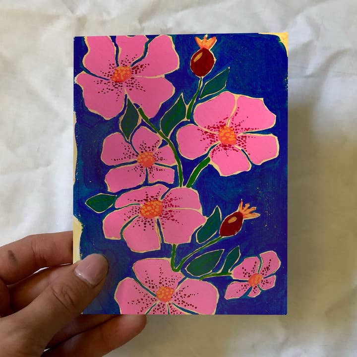 Roses Floral Notecards Set of Ten - Alaska Flowers Cards for wholesale by Sarah Cochran Artist