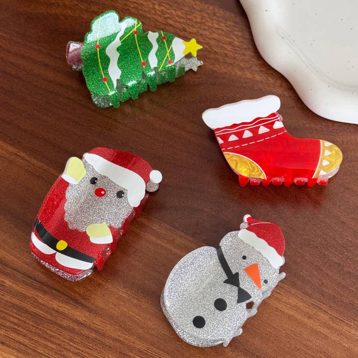 SoapElenGlen - Wholesale Hair Clip - Women's - Cartoon Christmas Series Hair Clip, Winter Snowman Hair Claw13