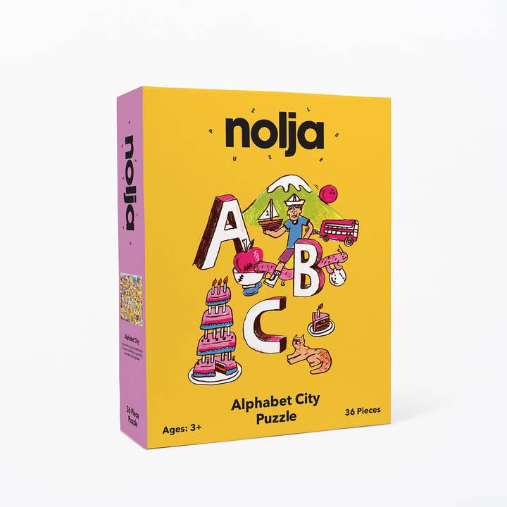 Alphabet City Puzzle - 36 extra large pieces for wholesale by Nolja Play, LLC.
