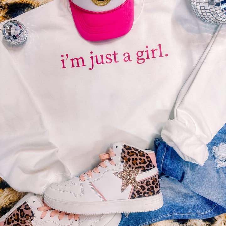 Felpa Preppy I'm Just a Girl per la vendita all'ingrosso da parte di ZZ Threadz