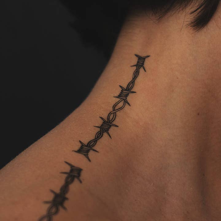 Tattoonie - Vente Tatouages temporaires - Tatouage en fil de fer barbelé (lot de 2)