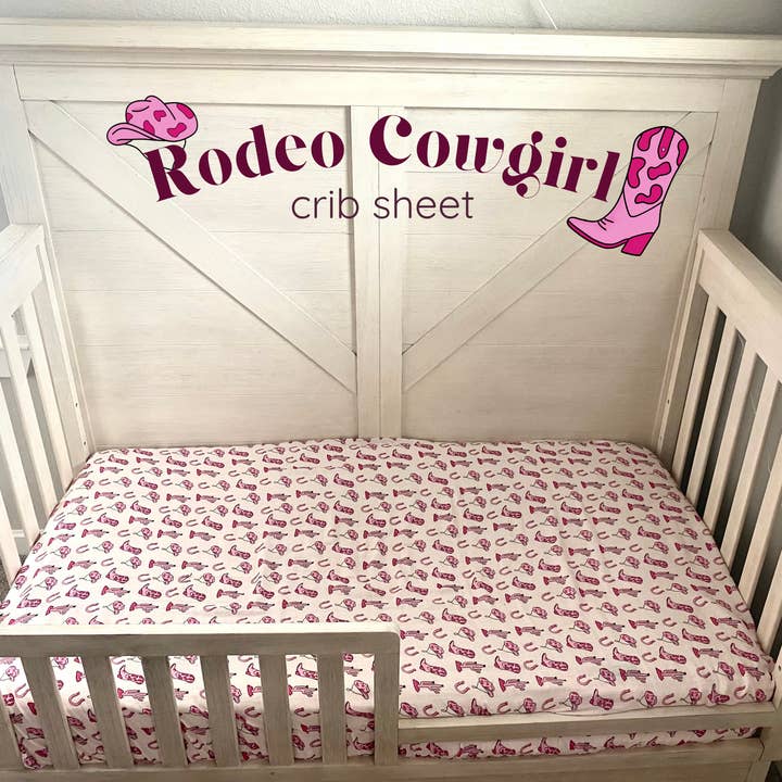 Rodeo Cowgirl Bamboo Muslin Crib Sheet for wholesale by Gracie's Closet