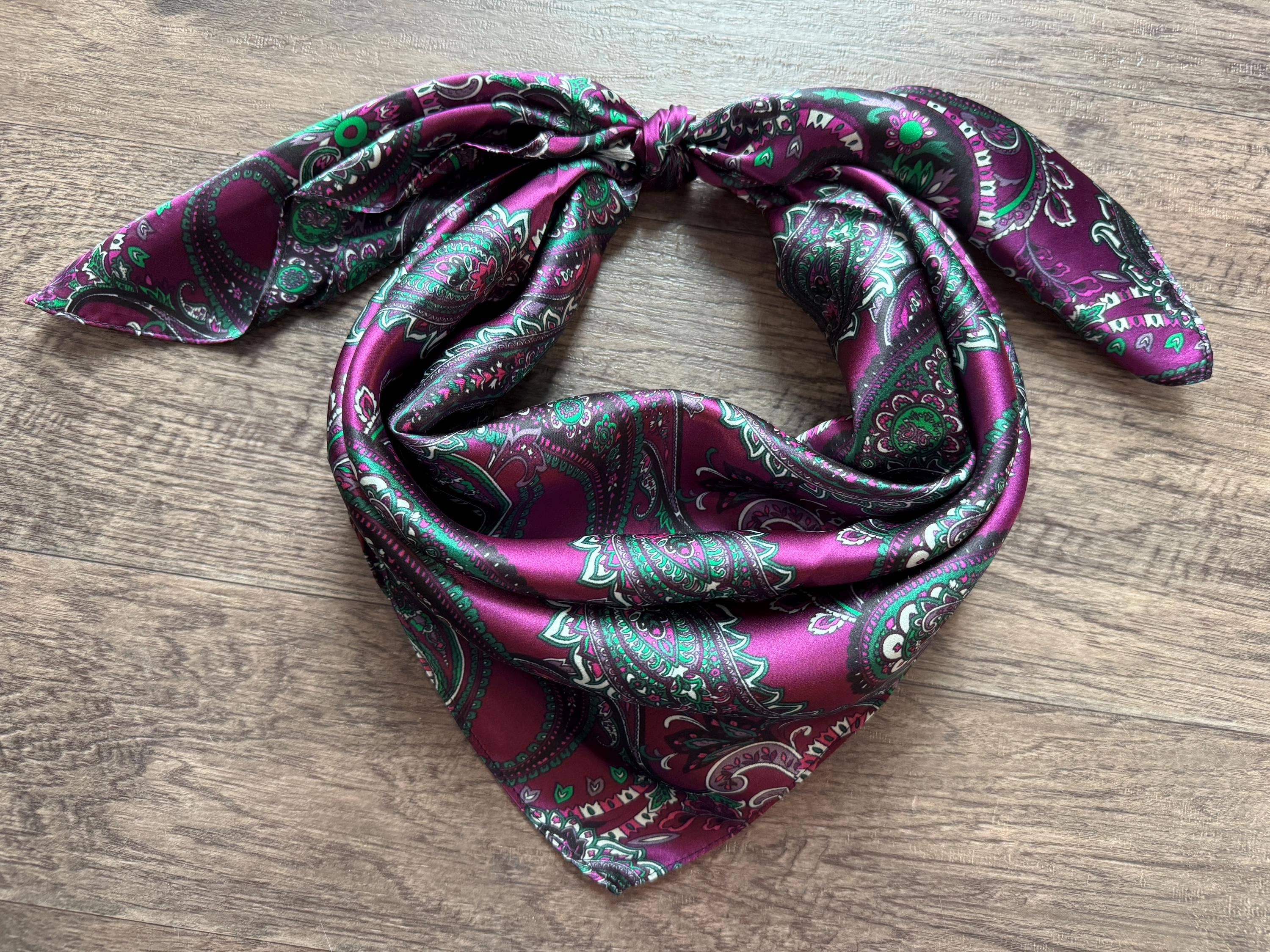 Double B Wild Rags - Venta al por mayor Bufanda - Mujer - 100% Seda Pañuelo Salvaje Clásico Cachemira Rojo Marrón Rosa Negro Púrpura Azul de Double B Wild Rags9