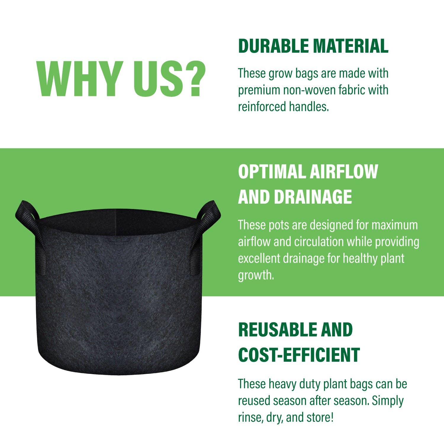 Humboldts Secret Supplies – Solo para plantação e vasos por atacado – Sacos de Cultivo de Tecido0