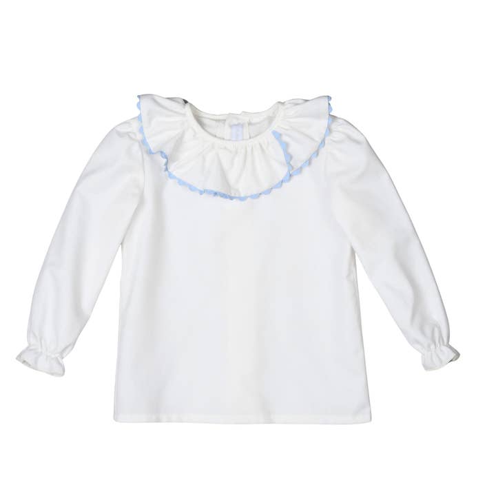 ERIS | White & Blue Cotton Blouse for wholesale by Bebe Sweeny