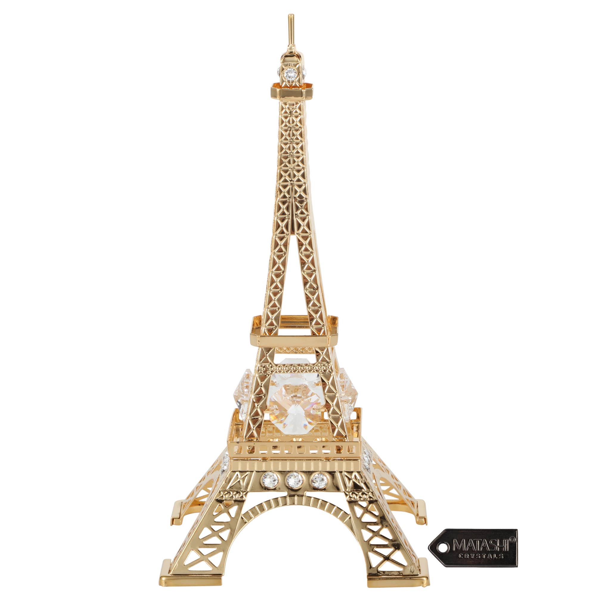 Matashi – Großhandel Verzierung – Matashi goldener Eiffelturm-Anhänger mit Kristallverzierung0