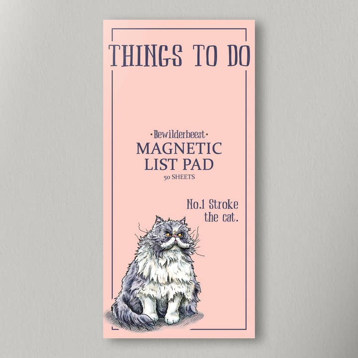 Things To Do: Stroke The Cat Magnetic List Pad for wholesale by Bewilderbeest