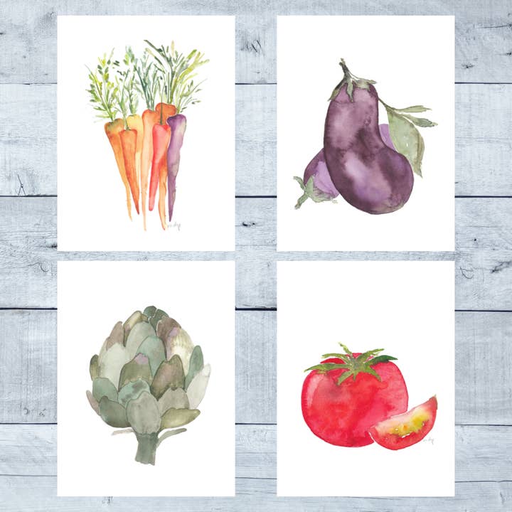 Farmer's Market | Watercolor Card Set for wholesale by Maria DeVito Palmer Designs LLC