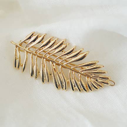 Leana Gold Fjäder Hårklämma för wholesale av Bohomane