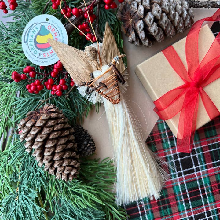 Ornaments 4 Orphans – wholesale Prydnad – Bananfiber och sisal ängel prydnad