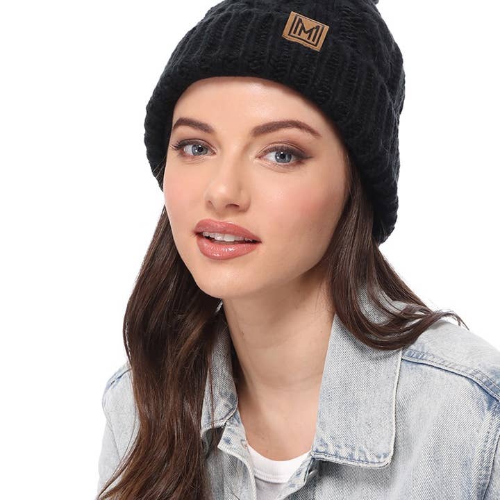 Fashion City - Wholesale Beanie - Women's - Winter Cable Knit Beanie Hat with Fleece Lining