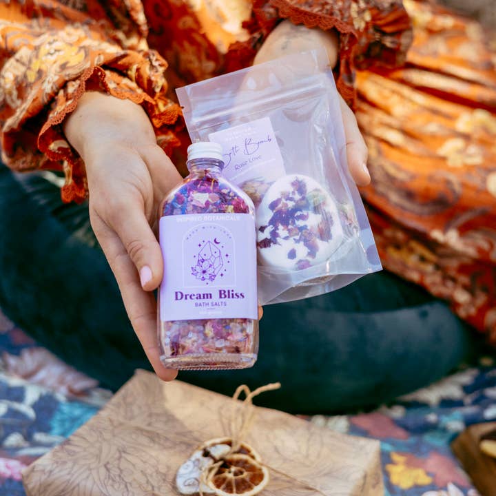 Inspired Botanicals - Vente Bombe de bain/poudre effervescente pour le bain - Bombe de bain botanique - Rose Love2