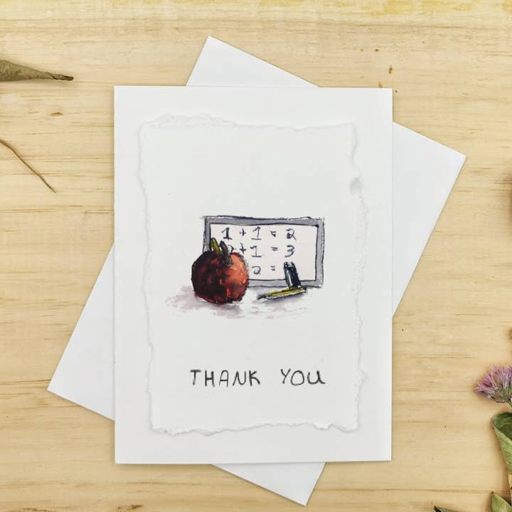 Carte de remerciement peinte à la main pour la vente par Irony Art