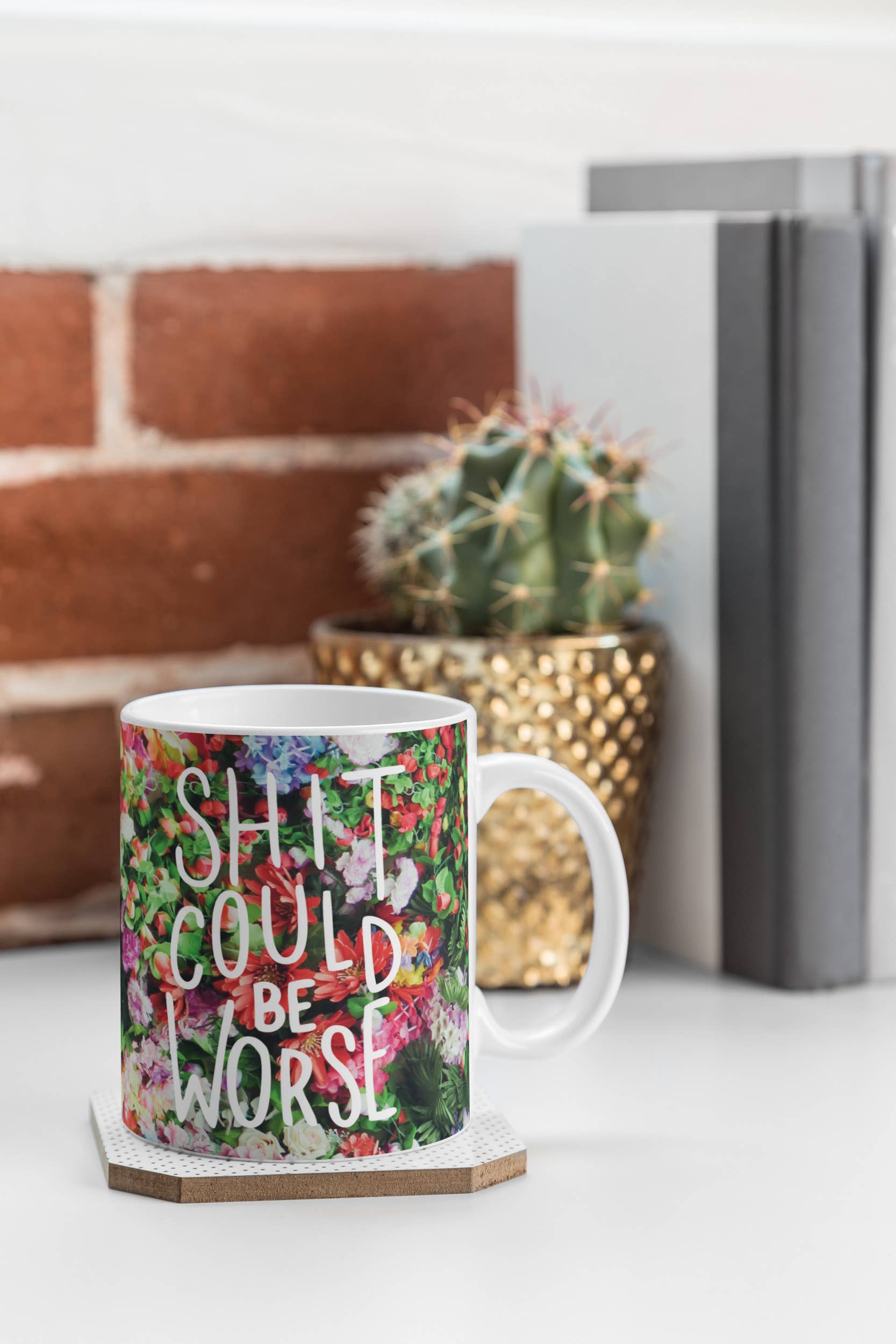 Deny Designs - Wholesale Coffee Mug - Craft Boner Shit Could Be Worse Floral Typography Coffee Mug2