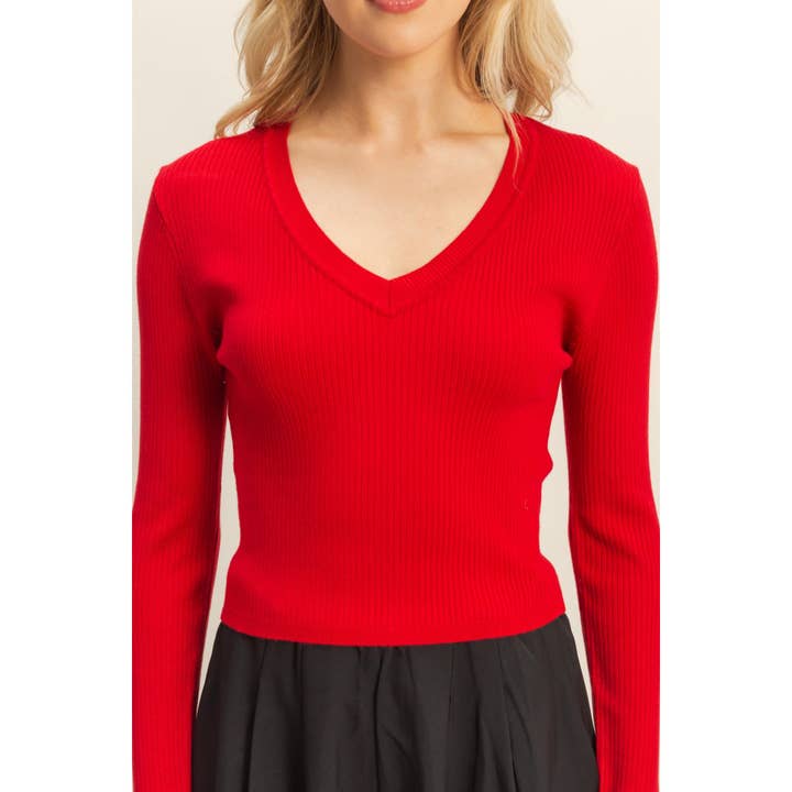 HYFVE - Wholesale Knit Sweater - Women's - V-Neck Fitted Sweater11