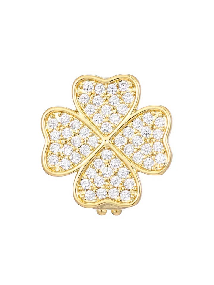 Slider Gold Clover Charm for wholesale by Gemelli