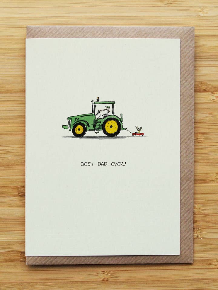 Traktor Papa Karte - Vatertag - Bauer - Recycelte Karte für den Großhandel von RossJDesigns