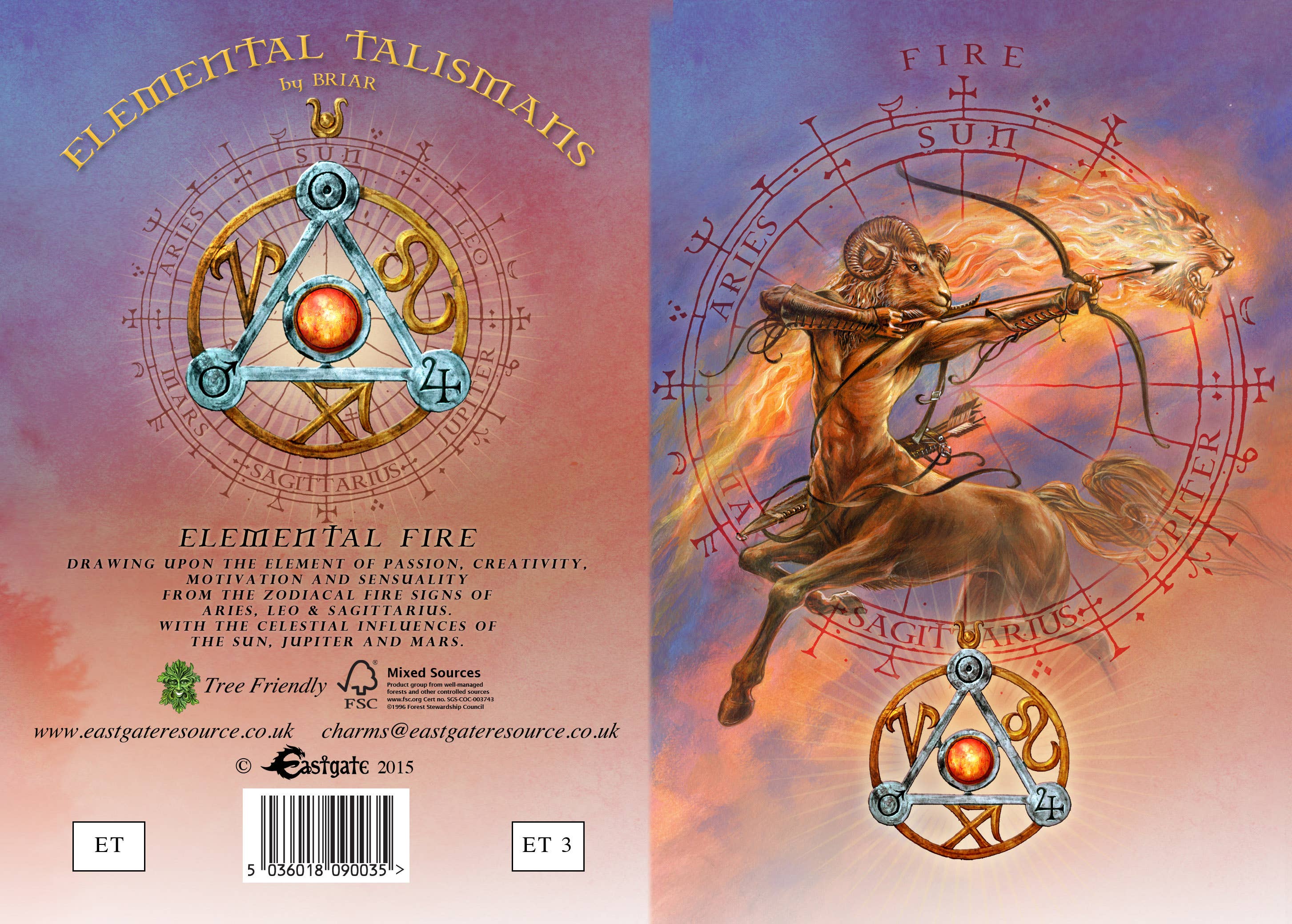 Starlinks Gifts - Wholesale Individual Charm/Pendant - Elemental Fire Talisman and Card ET32