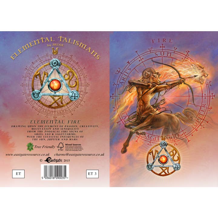 Starlinks Gifts - Wholesale Individual Charm/Pendant - Elemental Fire Talisman and Card ET32