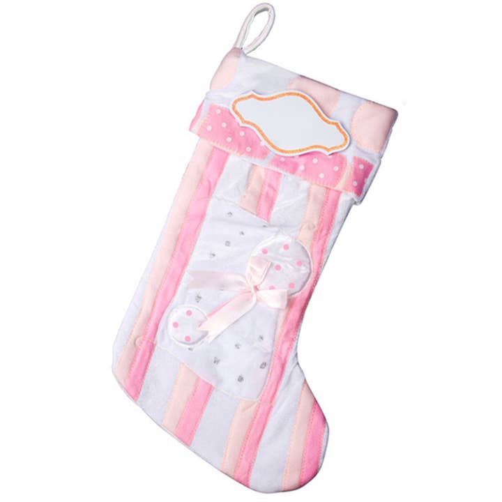 PolarX Ornaments - Wholesale Holiday Stocking - Pink Baby Personalized Christmas Stocking