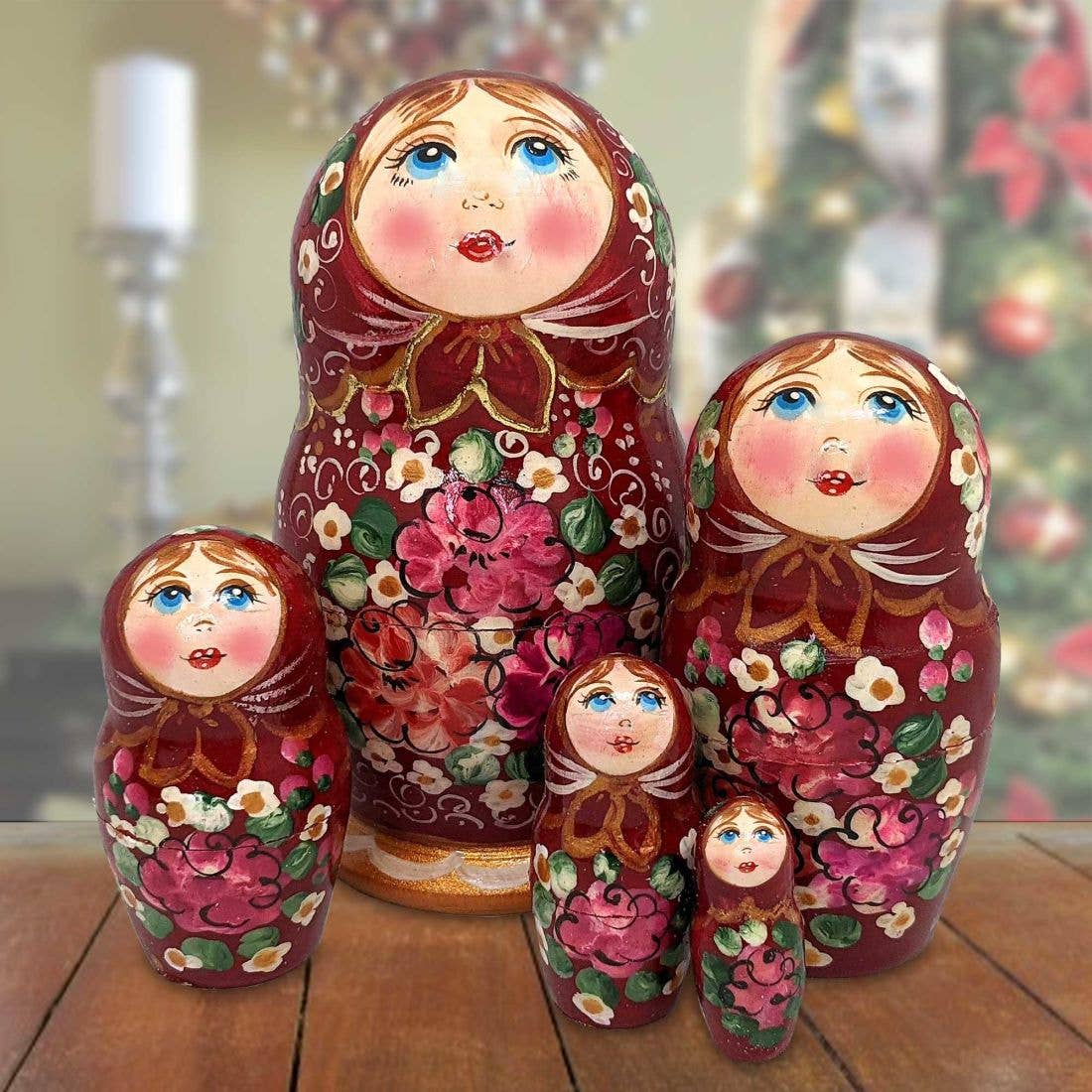 Designocracy - Wholesale Doll - Kids - Matreshka Nesting Dolls | Handpainted | Set of 50