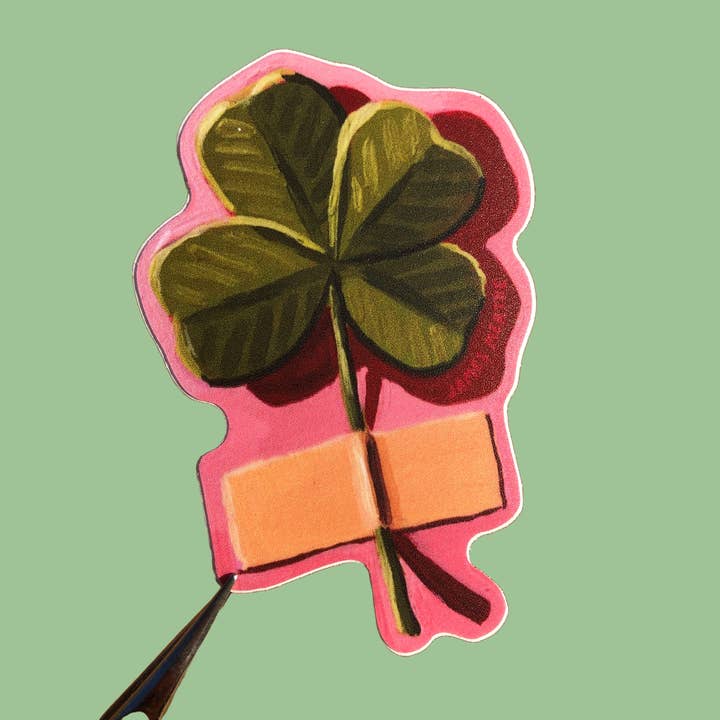 Taped Clover Vinyl Sticker for wholesale by Painting With James