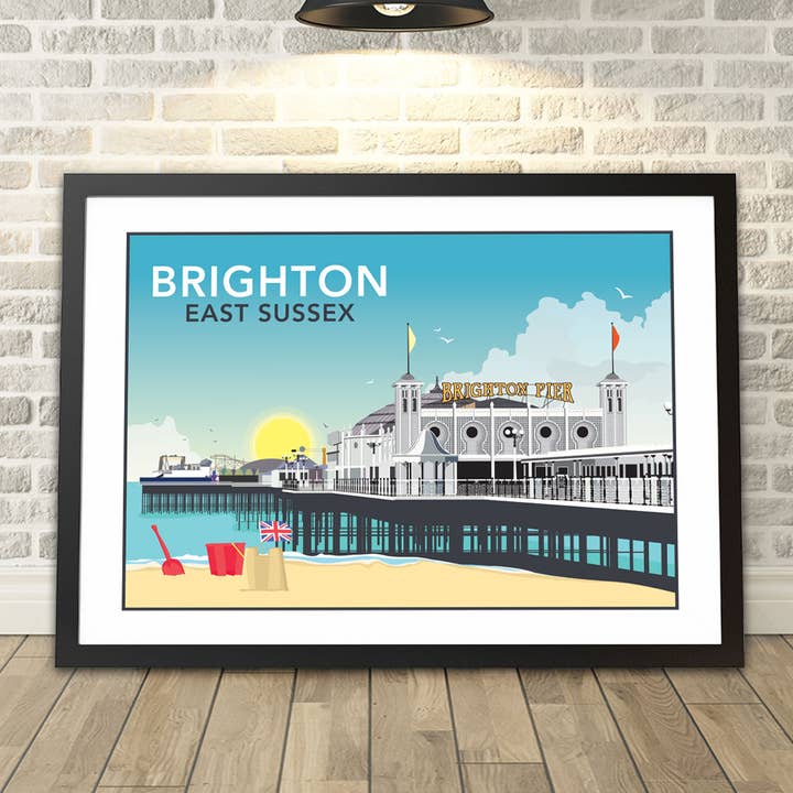 Muelle de Brighton, Paisaje, Impresión de East Sussex, Tarjetas y Regalos para venta al por mayor de Tabitha Mary