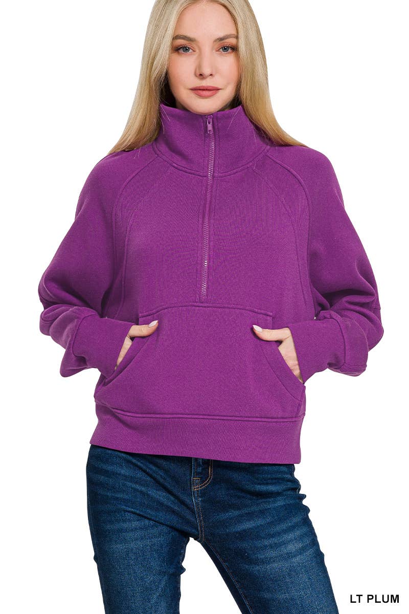 42POPS - Wholesale Sweatshirt - Women's - `.Half Zip Cropped Pullover12