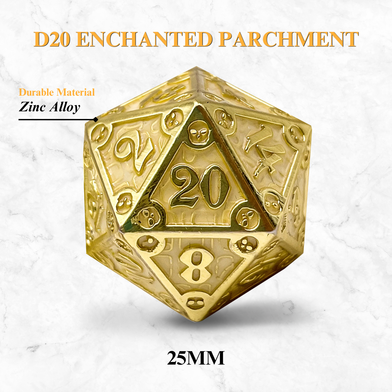 Norse Foundry - Wholesale Dice - Dungeon Delve Runestones™ - 25mm D20 - Enchanted Parchment1