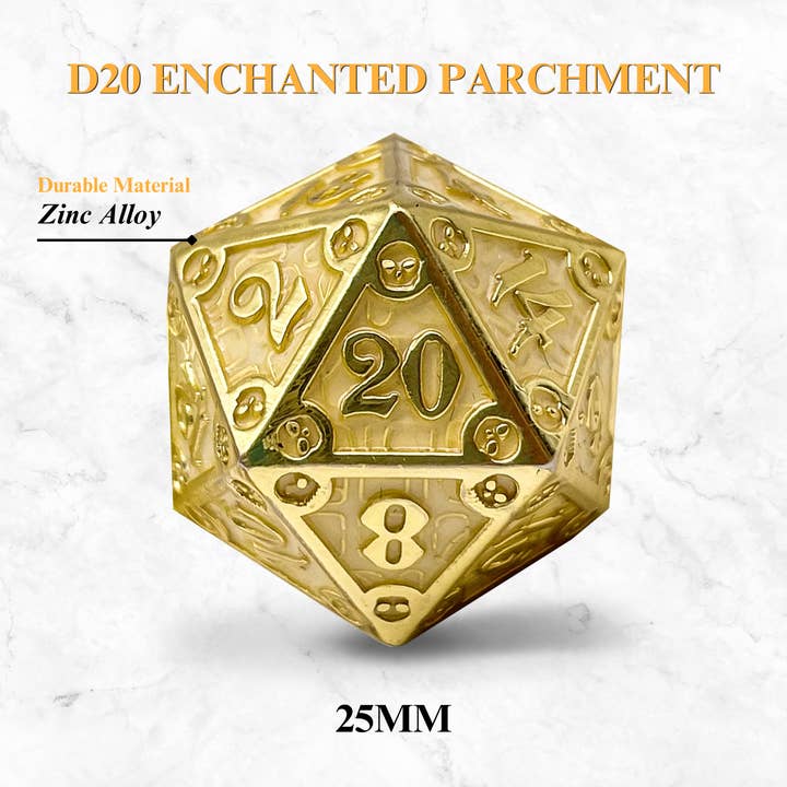 Norse Foundry - Vente Dé - Dungeon Delve Runestones™ - D20 de 25 mm - Parchemin Enchanté1