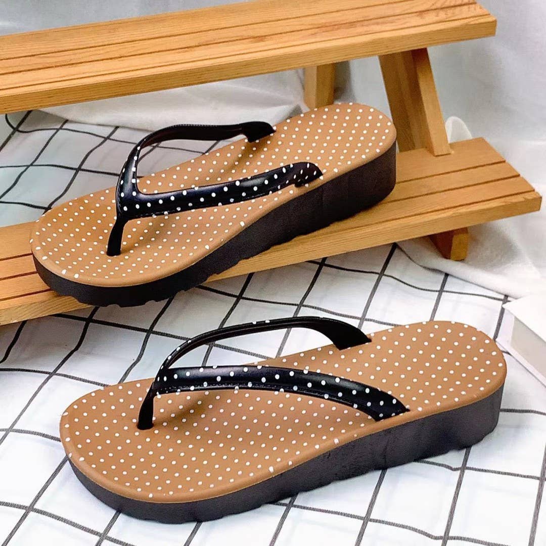 UNISHE – Engroshandel Slippers - Dame – Moderigtige Tanga Printede Klipklappere Strandsandaler ZK32739