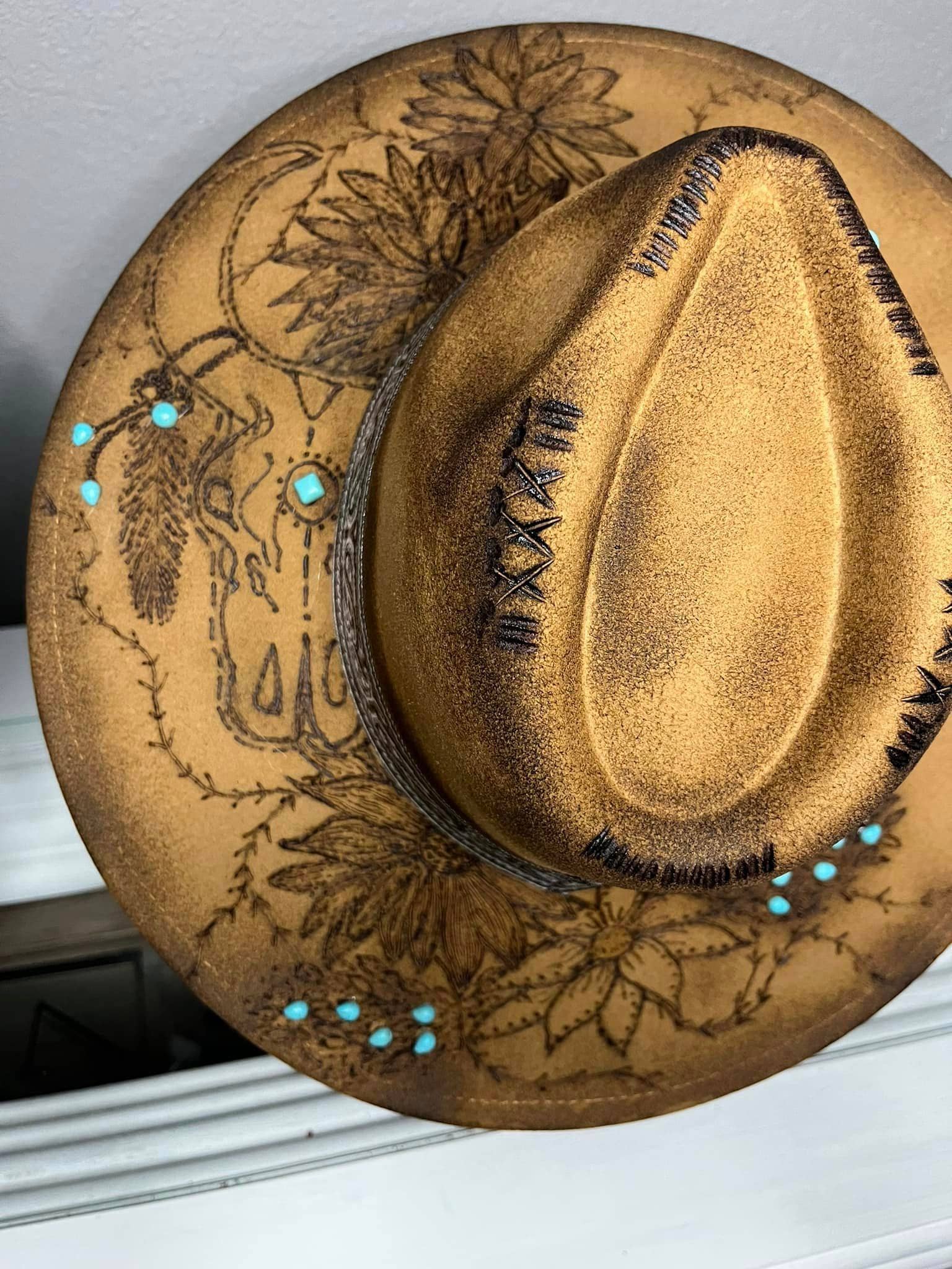 Feathered Gypsy Custom Hats and Boutique - Wholesale Cowboy Hat - Women's - Burned Rancher Hat  RODEO6