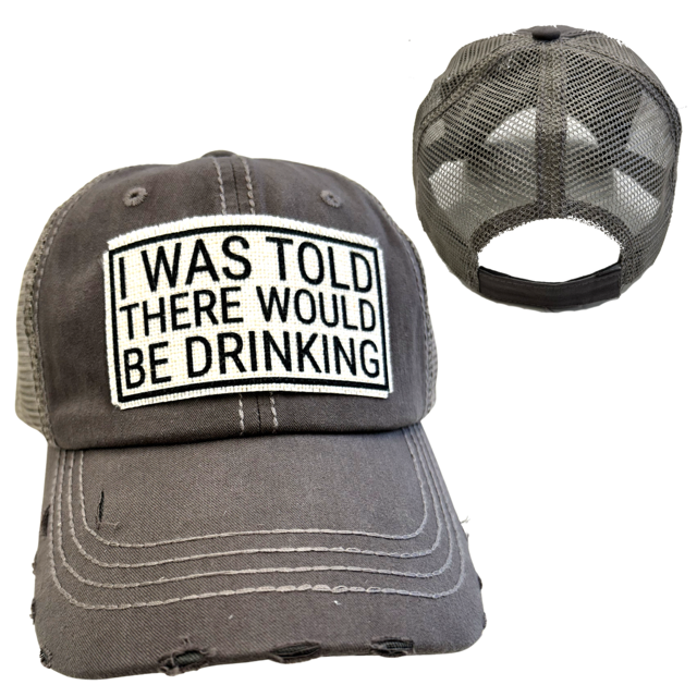 dkhandmade - Wholesale Trucker Hat - Women's - I WAS TOLD DRINKING BALL CAP | UNISEX HAT | DISTRESSED7