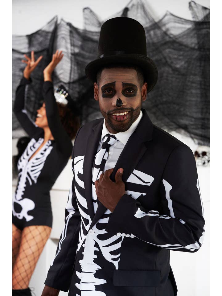 Tipsy Elves – wholesale Suit set – men's – Skeleton Suit - Men's Halloween Costume Three Piece Set