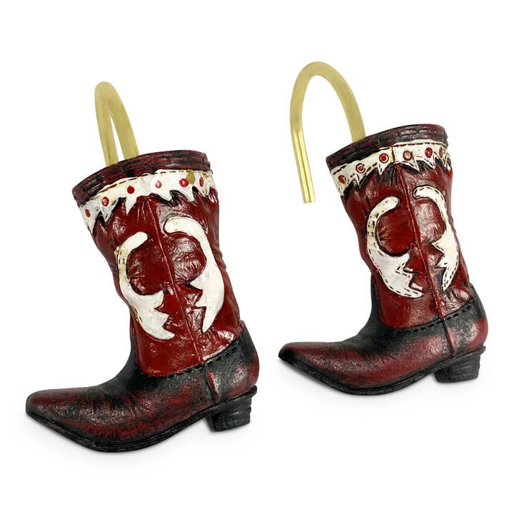 Shower Curtain Hooks-Cowboy Boot for wholesale by Rivers Edge Products