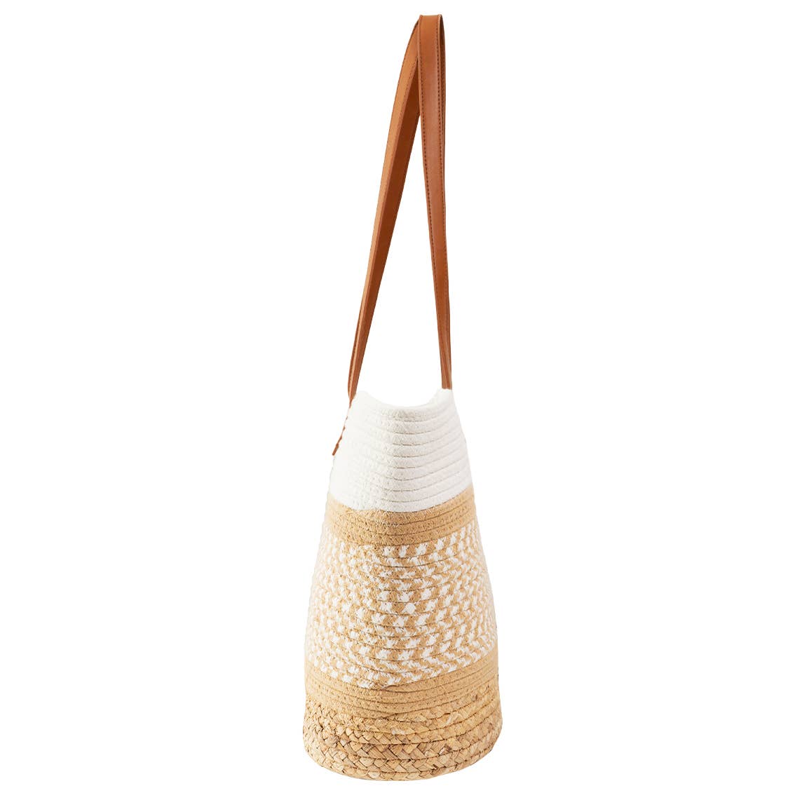 Magid - Wholesale Draagtas - Dames - Magid Natuurlijke Katoenen Geweven & Imitatie Leren Schoudertas3