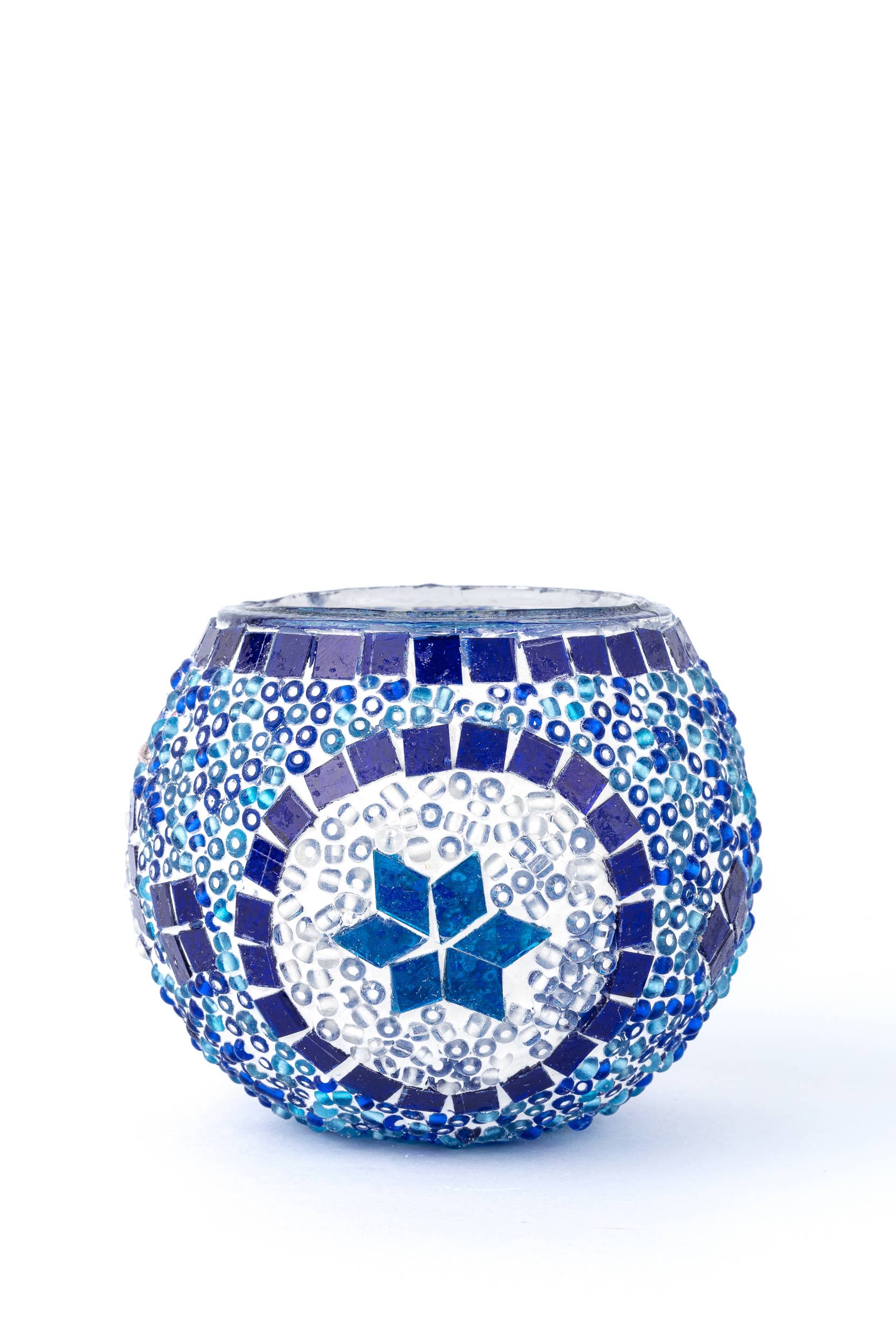 KAFTHAN - Wholesale Candle Holder - Large Mosaic Glass Candle Holders | Christmas Holiday Decor4